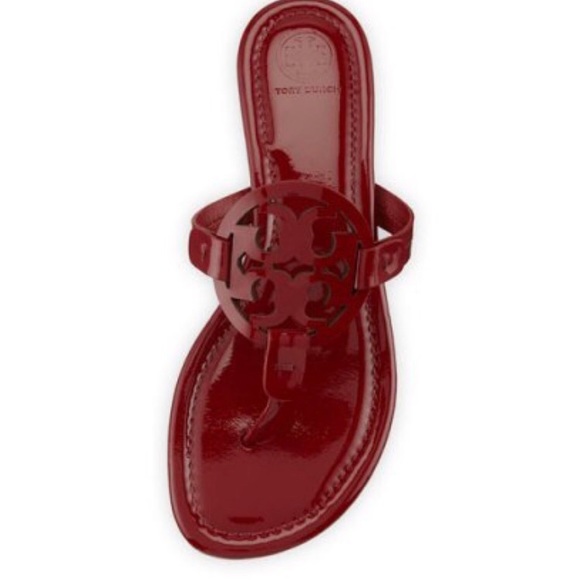 burgundy tory burch sandals